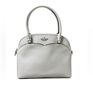 Kate Spade Payton Medium Dome Satchel White Leather Crossbody